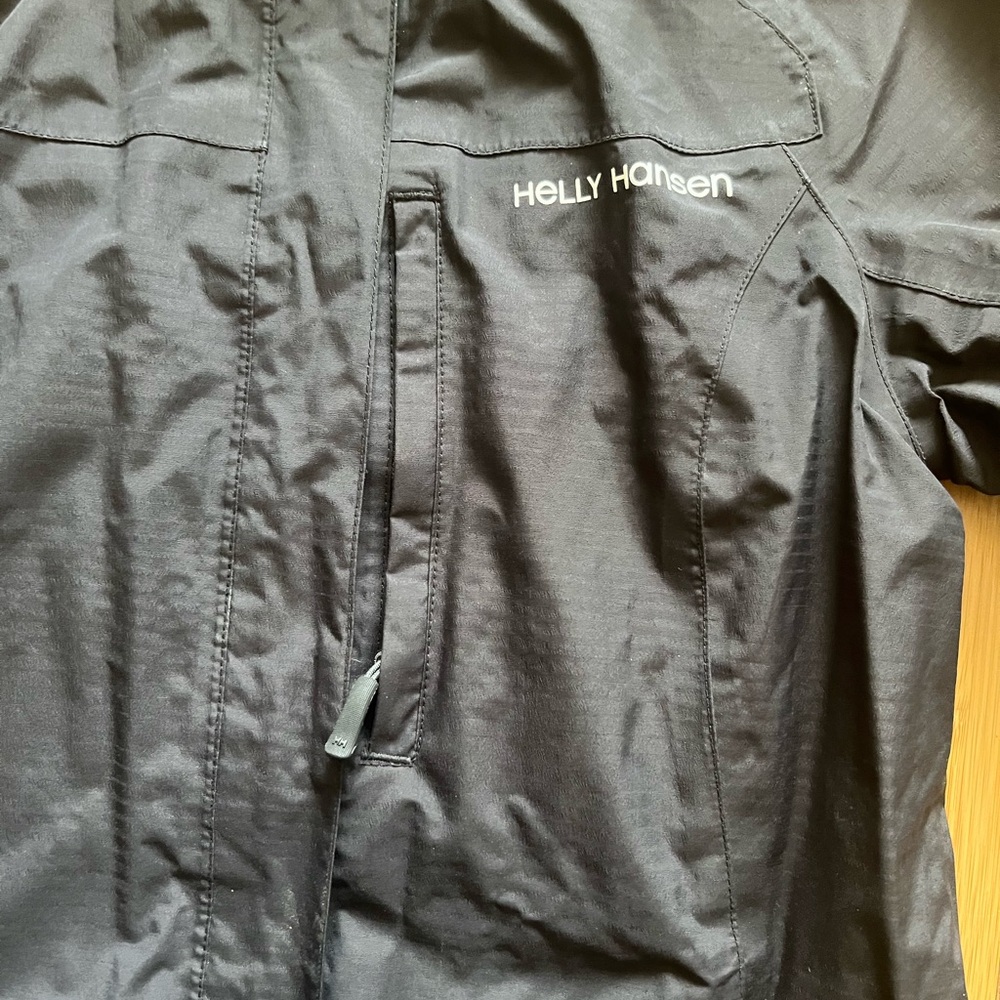 Helly Hansen Rain jacket black long hooded, black polyamide polyester size xs - Picture 7 of 8
